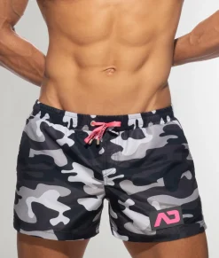 Shorts<Addicted Camouflage Swimwear Short Grey