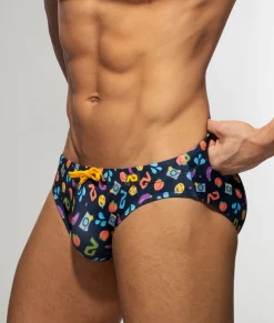 Briefs<Addicted Emoji Swim Brief Blue