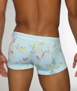 Trunks<Parke u0026 Ronen Parke & Ronen Bird Song Low Rise Trunk Bird Song Blue