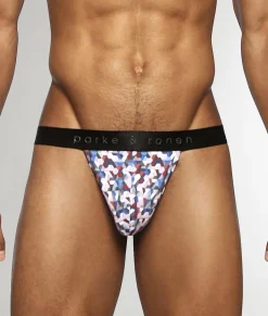 Thongs<Parke u0026 Ronen Parke & Ronen Honey Comb Printed Thong