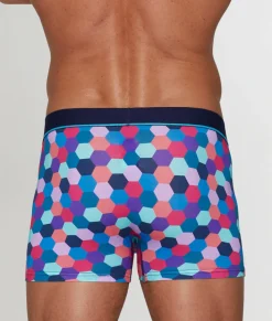 Trunks<Unsimply Stitched Honeycomb Trunk Blue Pink Multi